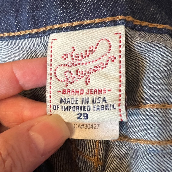 NWOT True Religion Low Rise Straight Leg Dark Wash Crop Capri Jeans Size 29 - Picture 4 of 7